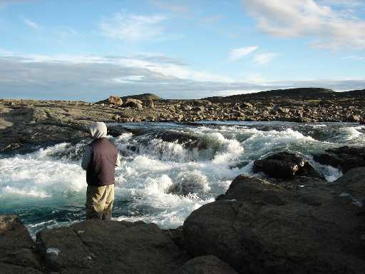 lone fisher at sylvia grinnell falls