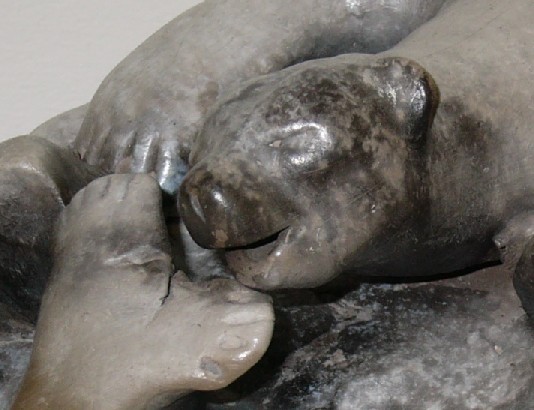 detail from favourite bear sculpture at
2005 nunavut arts and crafts association show