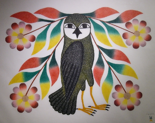 kenojuak ashevak's 'owl's bouquet'