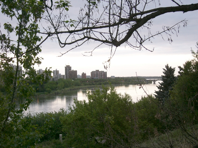 south saskatchewan river from broadway bridge in saskatoon