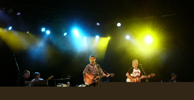 blue rodeo playing malkin bowl in vancouver's stanley park