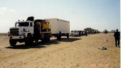 moving camp via convoy